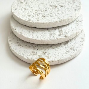 Waterproof, Sweatproof & Tarnish-free 18k gold plated women ring