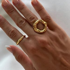 Waterproof, Sweatproof & Tarnish-free 18k gold plated women ring